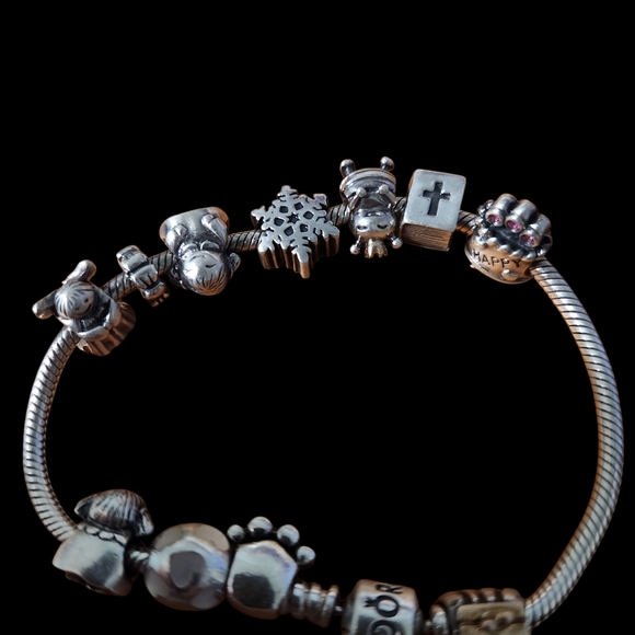 Pandora Silver Charm Bracelet with Gold Accents - Picture 2 of 3